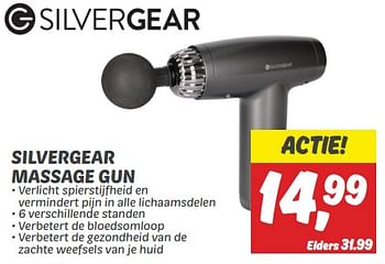 Aanbiedingen Silvergear massage gun - Silvergear - Geldig van 03/09/2023 tot 09/09/2023 bij Deka Markt