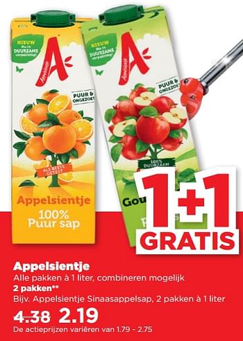 Aanbiedingen Appelsientje sinaasappelsap - Appelsientje - Geldig van 03/09/2023 tot 09/09/2023 bij Plus