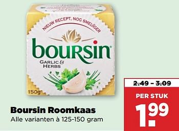 Aanbiedingen Boursin roomkaas - Boursin - Geldig van 03/09/2023 tot 09/09/2023 bij Plus