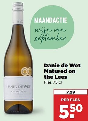 Aanbiedingen Danie de wet matured on the lees - Witte wijnen - Geldig van 03/09/2023 tot 09/09/2023 bij Plus