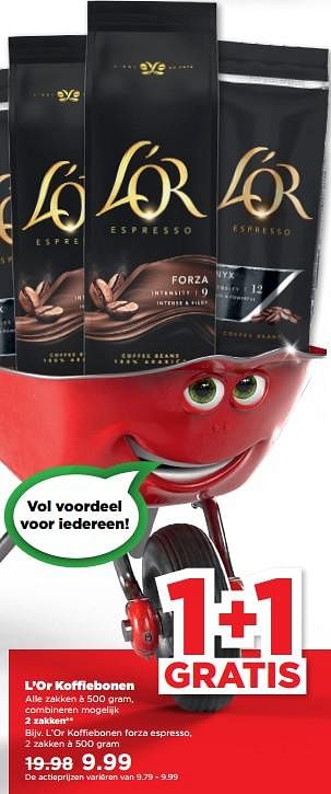Aanbiedingen L’or koffiebonen forza espresso - Douwe Egberts - Geldig van 03/09/2023 tot 09/09/2023 bij Plus