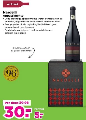 Aanbiedingen Nardelli appassimento - Rode wijnen - Geldig van 03/09/2023 tot 09/09/2023 bij Plus