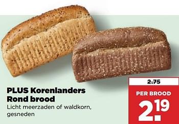 Aanbiedingen Plus korenlanders rond brood - Huismerk - Plus - Geldig van 03/09/2023 tot 09/09/2023 bij Plus