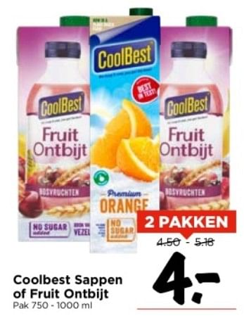 Aanbiedingen Coolbest sappen of fruit ontbijt - Coolbest - Geldig van 03/09/2023 tot 09/09/2023 bij Vomar