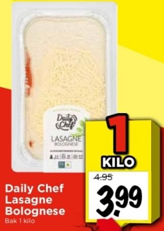 Aanbiedingen Daily chef lasagne bolognese - Daily chef - Geldig van 03/09/2023 tot 09/09/2023 bij Vomar