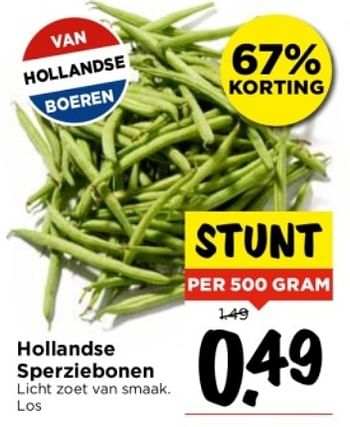 Aanbiedingen Hollandse sperziebonen - Huismerk Vomar - Geldig van 03/09/2023 tot 09/09/2023 bij Vomar