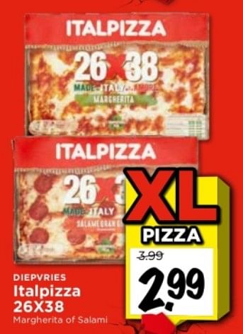 Aanbiedingen Italpizza margher of salami - Italpizza - Geldig van 03/09/2023 tot 09/09/2023 bij Vomar