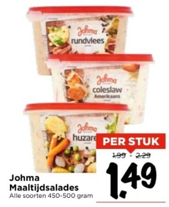 Aanbiedingen Johma maaltijdsalades - Johma - Geldig van 03/09/2023 tot 09/09/2023 bij Vomar