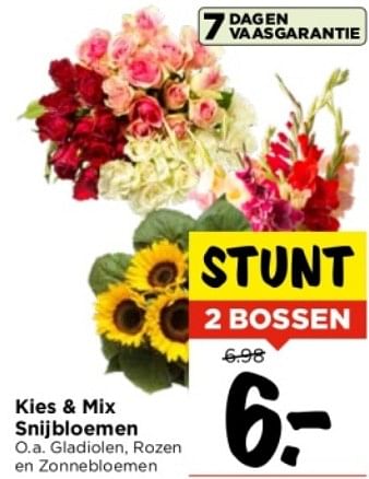 Aanbiedingen Kies + mix snijbloemen - Huismerk Vomar - Geldig van 03/09/2023 tot 09/09/2023 bij Vomar