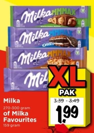 Aanbiedingen Milka of milka favourites - Milka - Geldig van 03/09/2023 tot 09/09/2023 bij Vomar
