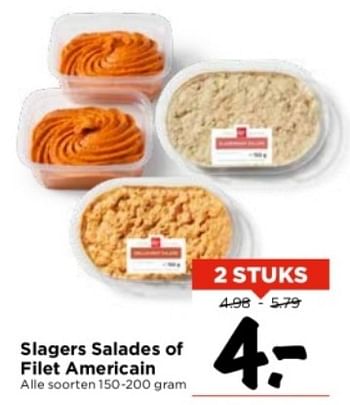 Aanbiedingen Slagers salades of filet americain - Huismerk Vomar - Geldig van 03/09/2023 tot 09/09/2023 bij Vomar