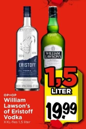 Aanbiedingen William lawson`s of eristoff vodka - Huismerk Vomar - Geldig van 03/09/2023 tot 09/09/2023 bij Vomar