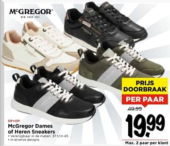 Aanbiedingen Mcgregor dames of heren sneakers - Mc Gregor - Geldig van 03/09/2023 tot 09/09/2023 bij Vomar