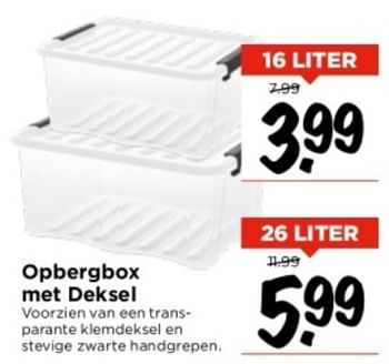 Aanbiedingen Opbergbox met deksel - Huismerk Vomar - Geldig van 03/09/2023 tot 09/09/2023 bij Vomar
