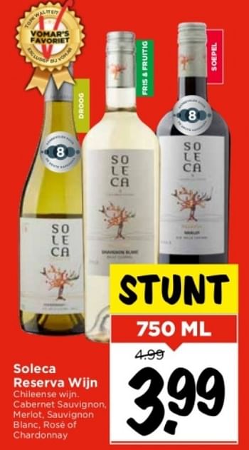 Aanbiedingen Soleca reserva wijn - Witte wijnen - Geldig van 03/09/2023 tot 09/09/2023 bij Vomar