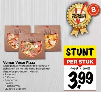 Aanbiedingen Vomar verse pizza - Huismerk Vomar - Geldig van 03/09/2023 tot 09/09/2023 bij Vomar