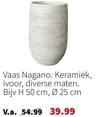 Aanbiedingen Vaas nagano - Huismerk - Intratuin - Geldig van 04/09/2023 tot 10/09/2023 bij Intratuin