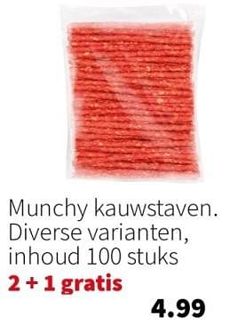 Aanbiedingen Munchy kauwstaven - Huismerk - Intratuin - Geldig van 04/09/2023 tot 10/09/2023 bij Intratuin