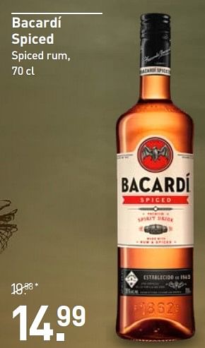 Aanbiedingen Bacardí spiced - Bacardi - Geldig van 28/08/2023 tot 10/09/2023 bij Gall & Gall