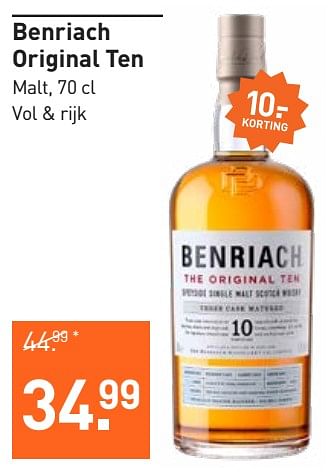 Aanbiedingen Benriach original ten - Benriach - Geldig van 28/08/2023 tot 10/09/2023 bij Gall & Gall
