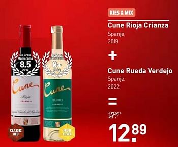 Aanbiedingen Cune rioja crianza + cune rueda verdejo - Rode wijnen - Geldig van 28/08/2023 tot 10/09/2023 bij Gall & Gall