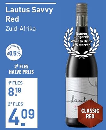 Aanbiedingen Lautus savvy red - Rode wijnen - Geldig van 28/08/2023 tot 10/09/2023 bij Gall & Gall