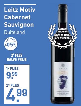 Aanbiedingen Leitz motiv cabernet sauvignon - Rode wijnen - Geldig van 28/08/2023 tot 10/09/2023 bij Gall & Gall