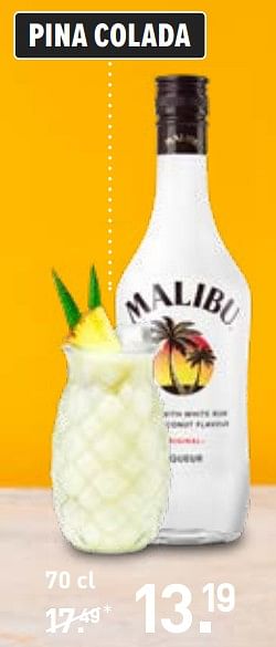 Aanbiedingen Malibu pina colada - Malibu - Geldig van 28/08/2023 tot 10/09/2023 bij Gall & Gall