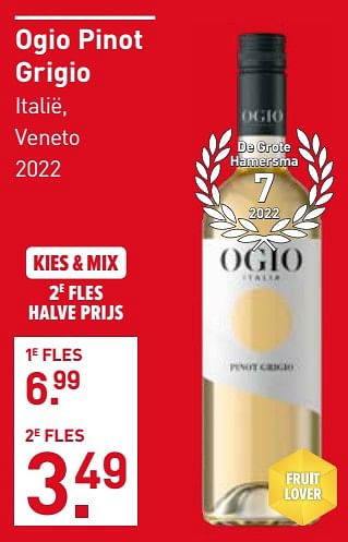 Aanbiedingen Ogio pinot grigio - Witte wijnen - Geldig van 28/08/2023 tot 10/09/2023 bij Gall & Gall