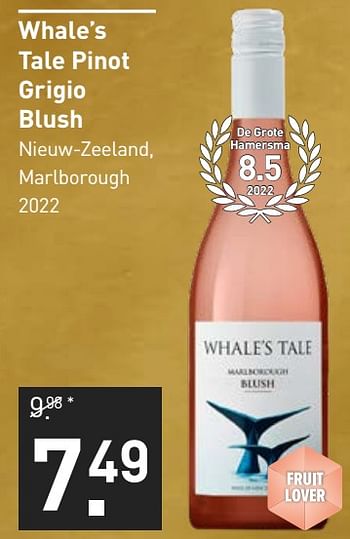 Aanbiedingen Whale’s tale pinot grigio blush - Rosé wijnen - Geldig van 28/08/2023 tot 10/09/2023 bij Gall & Gall