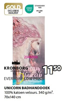 Aanbiedingen Unicorn badhanddoek - Kronborg - Geldig van 28/08/2023 tot 10/09/2023 bij Jysk