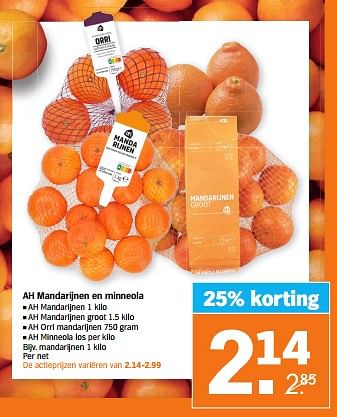 Aanbiedingen Ah mandarijnen en minneola - Huismerk - Albert Heijn - Geldig van 04/09/2023 tot 10/09/2023 bij Albert Heijn