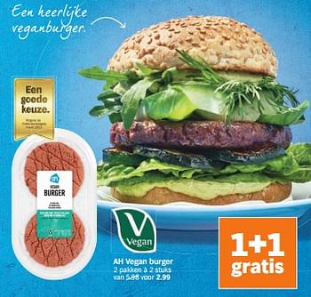 Aanbiedingen Ah vegan burger - Huismerk - Albert Heijn - Geldig van 04/09/2023 tot 10/09/2023 bij Albert Heijn