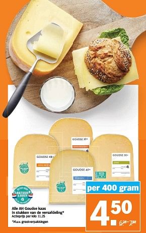 Aanbiedingen Alle ah goudse kaas in stukken - Huismerk - Albert Heijn - Geldig van 04/09/2023 tot 10/09/2023 bij Albert Heijn