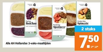 Aanbiedingen Alle ah hollandse 3-vaks-maaltijden - Huismerk - Albert Heijn - Geldig van 04/09/2023 tot 10/09/2023 bij Albert Heijn