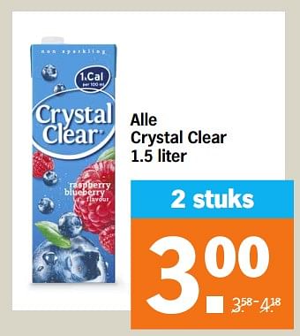 Aanbiedingen Alle crystal clear - Crystal Clear - Geldig van 04/09/2023 tot 10/09/2023 bij Albert Heijn