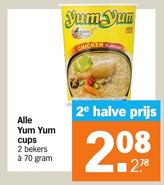 Aanbiedingen Alle yum yum cups - Yum Yum - Geldig van 04/09/2023 tot 10/09/2023 bij Albert Heijn