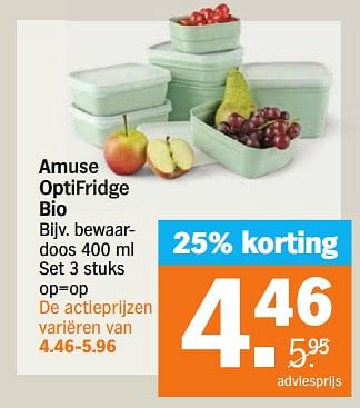 Aanbiedingen Amuse optifridge bio bewaardoos - Amuse - Geldig van 04/09/2023 tot 10/09/2023 bij Albert Heijn