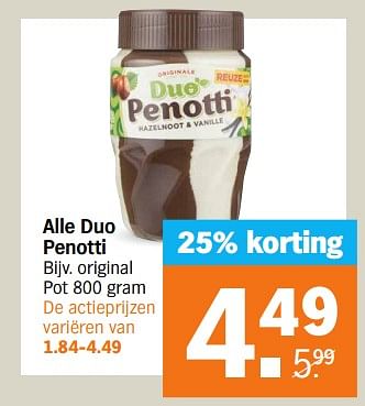 Aanbiedingen Duo penotti original - Duo Penotti - Geldig van 04/09/2023 tot 10/09/2023 bij Albert Heijn
