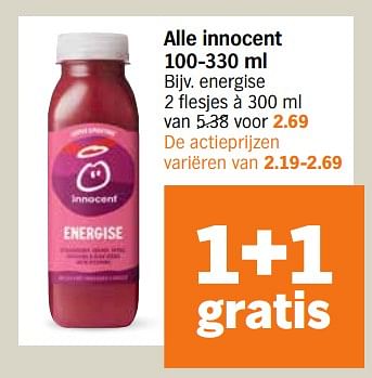 Aanbiedingen Innocent energise - Innocent - Geldig van 04/09/2023 tot 10/09/2023 bij Albert Heijn