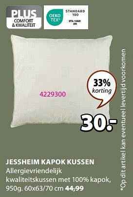 Aanbiedingen Jessheim kapok kussen - Huismerk - Jysk - Geldig van 28/08/2023 tot 10/09/2023 bij Jysk