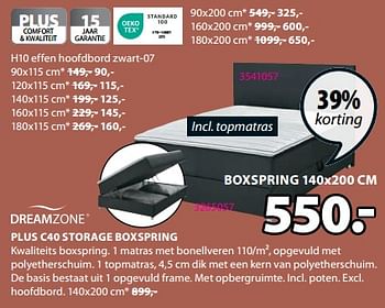 Aanbiedingen Plus c40 storage boxspring - DreamZone - Geldig van 28/08/2023 tot 10/09/2023 bij Jysk