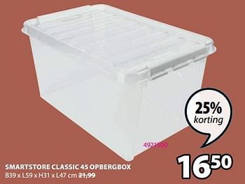 Aanbiedingen Smartstore classic 45 opbergbox - Huismerk - Jysk - Geldig van 28/08/2023 tot 10/09/2023 bij Jysk