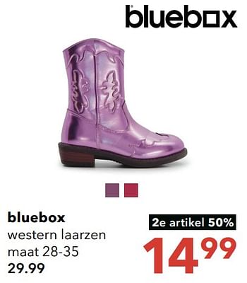 Aanbiedingen Bluebox western laarzen - Blue-Box - Geldig van 28/08/2023 tot 10/09/2023 bij Scapino