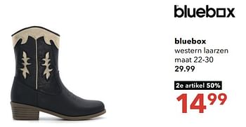 Aanbiedingen Bluebox western laarzen - Blue-Box - Geldig van 28/08/2023 tot 10/09/2023 bij Scapino