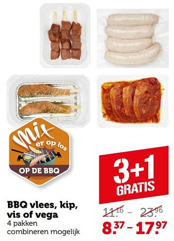 Aanbiedingen Bbq vlees, kip, vis of vega - Huismerk - Coop - Geldig van 04/09/2023 tot 10/09/2023 bij Coop