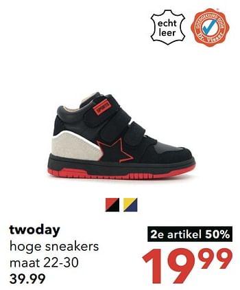 Aanbiedingen Twoday hoge sneakers - TwoDay - Geldig van 28/08/2023 tot 10/09/2023 bij Scapino