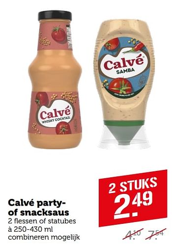 Aanbiedingen Calvé partyof snacksaus - Calve - Geldig van 04/09/2023 tot 10/09/2023 bij Coop
