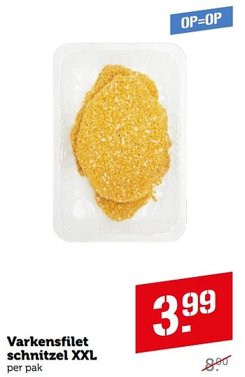 Aanbiedingen Varkensfilet schnitzel xxl - Huismerk - Coop - Geldig van 04/09/2023 tot 10/09/2023 bij Coop