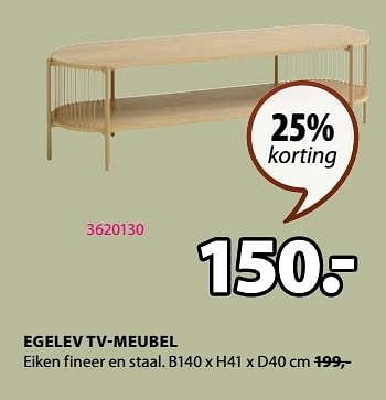 Aanbiedingen Egelev tv-meubel - Huismerk - Jysk - Geldig van 28/08/2023 tot 10/09/2023 bij Jysk